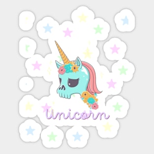 Unicorn skull Sticker